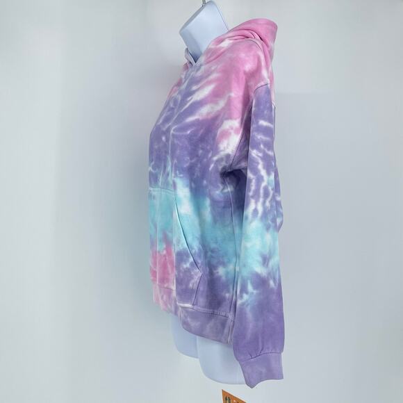 John Lauren Girls Tie Dye Hoodie in Pink/Multi Size Small - Picture 4 of 11